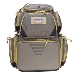 GPS Sporting Clays Backpack olive green nylon with Visual I.D. storage and pull-out rain cover