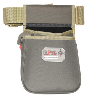 GPS Contoured Double Shotshell Pouch Olive with 2-inch adjustable web belt