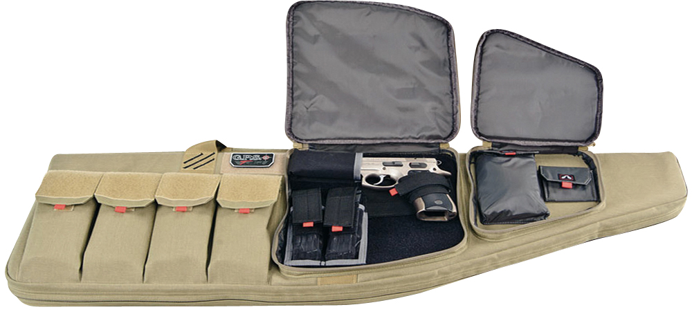 GPS Tactical A/R case tan 1000D nylon with external mag pouches and handgun pocket