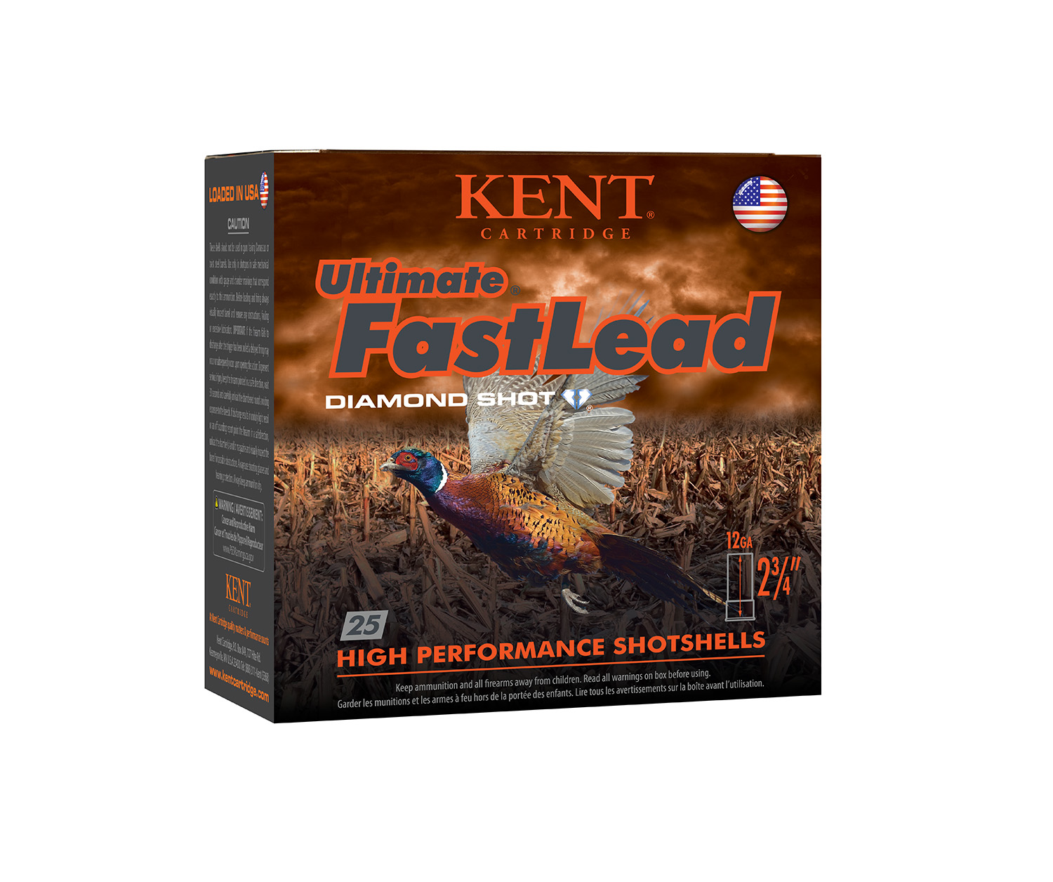 Kent Cartridge Ultimate Fast Lead 12ga 2.75in 1-1/2oz #4 shot 25-count box