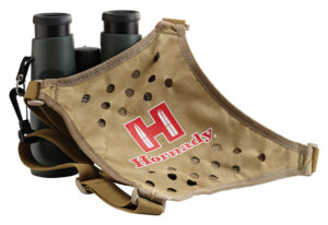Hornady 99121 Binocular Harness tan elastic straps with X panel and Hornady logo