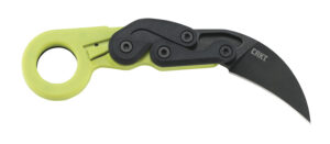 CRKT Provoke Zap hawkbill folding knife 2.47" blade bright green handle