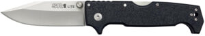 Cold Steel SR1 Lite 4-inch folding knife, 8Cr13MoV satin clip point blade, black Griv-Ex handle