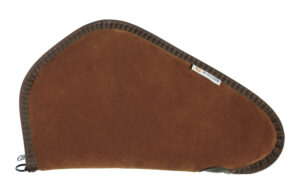 Heritage Cases 8613 13-inch brown suede handgun case with black trim and lockable zipper