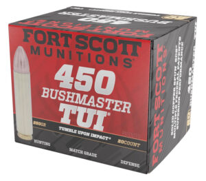 Fort Scott Munitions 450 Bushmaster 250gr Solid Copper Spun TUI 20rd box brass case