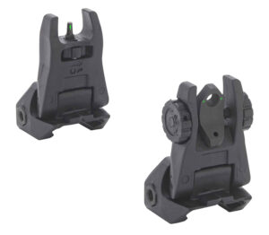 Meprolight FUBS flip-up backup sights, two rear one front green tritium, black, Picatinny mount