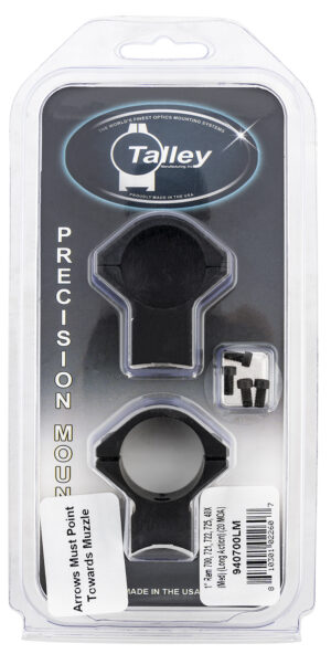 Talley 1-inch 20 MOA scope mount for Remington 700 family, black anodized