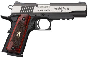 Browning 1911-380 Black Label Medallion Pro pistol .380 ACP 4.25 inch barrel black slide silver flats