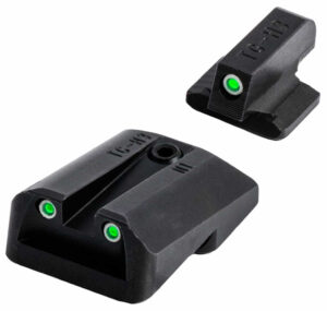 TRUGLO TRIT 1911 .270/.500 tritium front and rear sight set, green tritium, black nitride