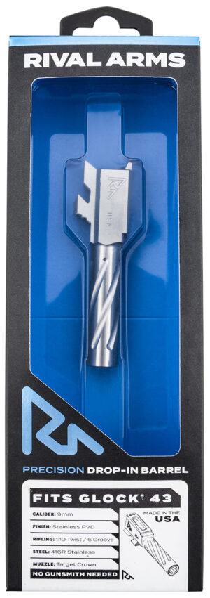 Rival Arms V1 3.41 inch 9mm stainless match-grade barrel for Glock 43 series