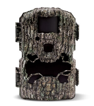 Stealth Cam GMAX32 32MP No Glo trail camera in tree bark camo with 2.4-inch color TFT