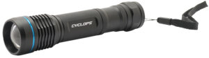 Cyclops Steropes 700 rechargeable flashlight, black anodized, twist focus