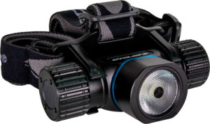 Cyclops Poseidon 2000-lumen rechargeable headlamp, black anodized, with 21700 battery
