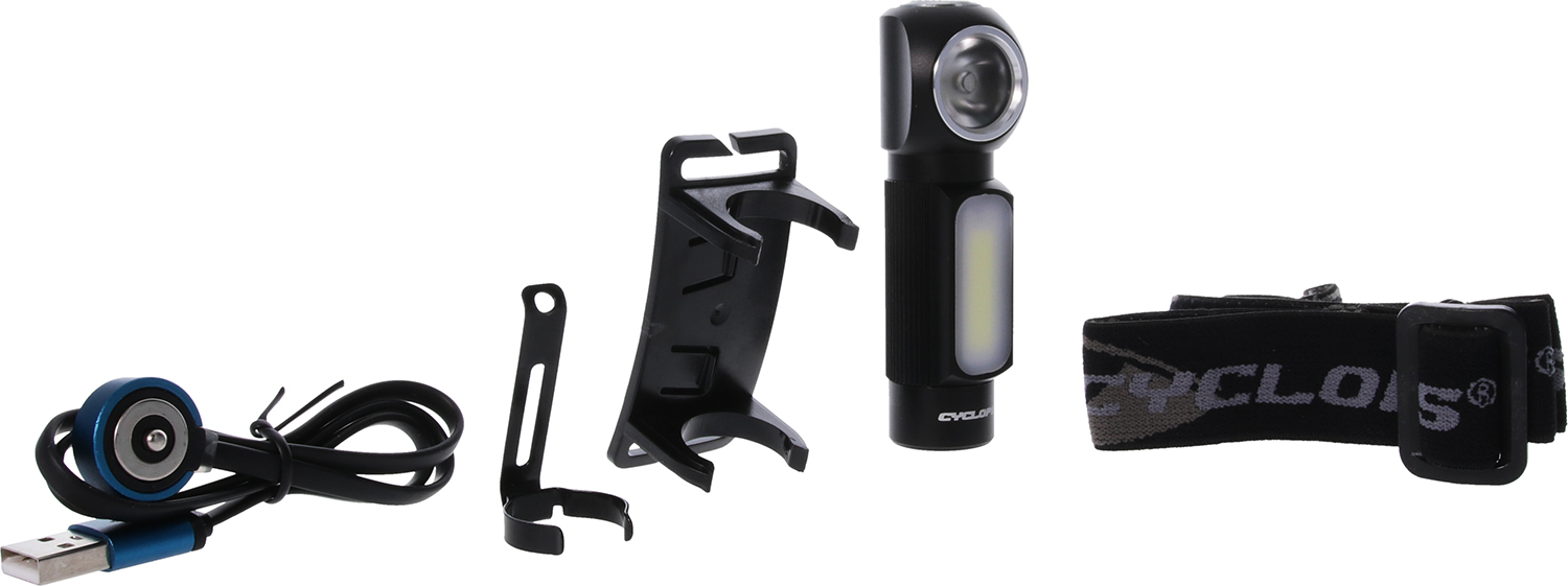 Cyclops Hades Horizon rechargeable headlamp 250/500 lumens black anodized red and white light