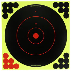 Birchwood Casey 12-inch Shoot-N-C bullseye target dispenser 12 pack with chartreuse pasters