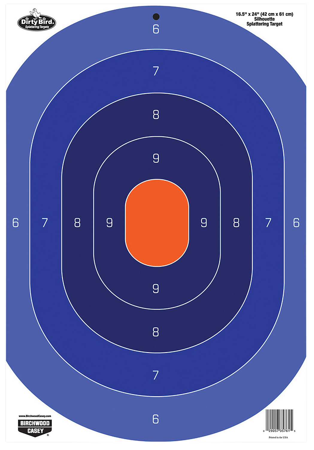 Birchwood Casey Dirty Bird tagboard targets 16.5 x 24 in blue/orange 3-pack