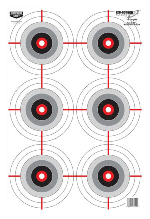 Birchwood Casey EZE-Scorer bullseye paper target 12x18 black white 100 pack