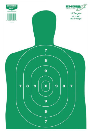Birchwood Casey EZE-Scorer BC-27 green silhouette paper target 12 x 18 inches, 100 per pack
