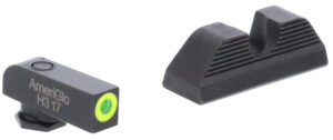 Ameriglo Protector tritium night sight set for Glock 42/43/43X/48, green front, black serrated rear