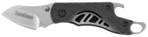 Kershaw Cinder 1.4in stonewashed drop point keychain folding knife with black handle
