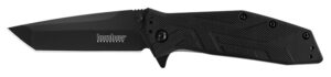 Kershaw Brawler folding tanto knife 3-inch black oxide blade black handle