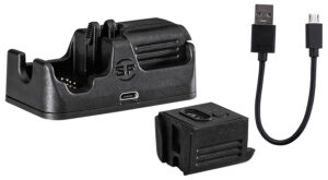 SureFire CH21 dual-bay charger cradle with B12 battery kit in black