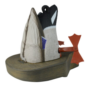 Higdon XS Crazy Kicker Mallard Drake motion decoy in black/gray with orange kicking legs