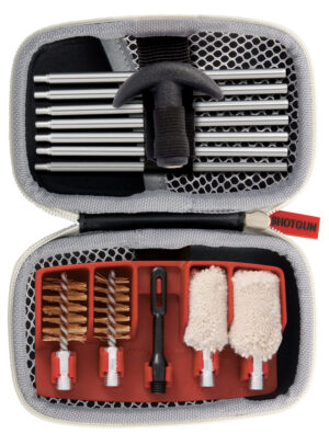 Real Avid Gun Boss 14-piece shotgun cleaning kit for 12 & 20 gauge in black weather-resistant nylon case