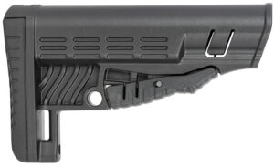 NCStar DLG-086 black polymer adjustable commercial stock with QD sling bases and rubber butt pad