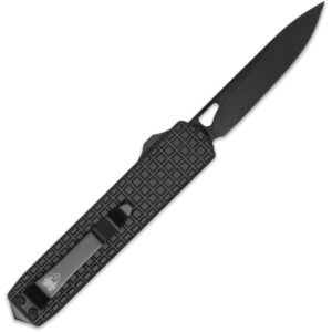 Cobratec CobraTec Black Mamba medium OTF knife with D2 blade and black aluminum handle