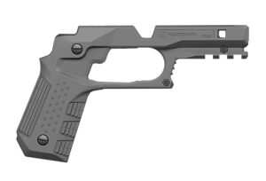 Recover Innovations CC3C-04 gray polymer grip and Picatinny rail for compact 1911