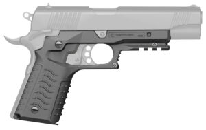 Recover Tactical CC3H04 gray polymer grip and Picatinny rail for standard-frame 1911