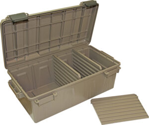 MTM ACDC30 divided ammo crate utility box in Dark Earth, 21 x 11.2 x 7.5 inches