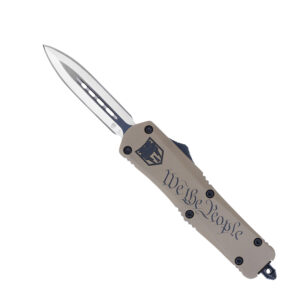 Cobratec We The People Medium 3" OTF dagger knife with tan handle