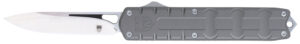 CobraTec Enforcer 3.25-inch OTF drop point knife with gray aluminum handle