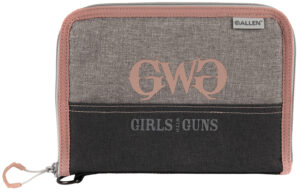 Girls With Guns Roses Are Gold lockable pistol case gray with rose gold accents