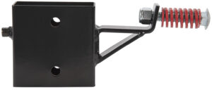 Allen EZ-Aim gong hanger with recoil spring mounted to 2x4 for steel targets