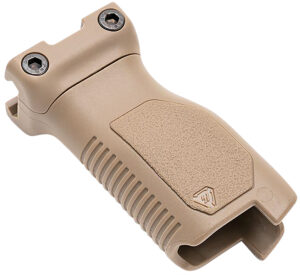 Strike Industries Angled Vertical Grip Long in Flat Dark Earth for M-LOK rails with cable management