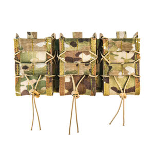 High Speed Gear Triple Taco Shingle triple mag pouch in MultiCam nylon mounted on MOLLE