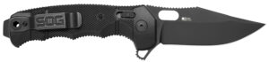 SOG Seal XR folding knife 3.9 inch S35VN clip point blade in black Cerakote