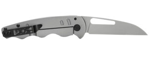SOG Escape FL 3in Sheepsfoot folding knife silver stainless handle