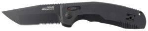 S.O.G SOG-TAC Auto folding tanto knife, 3.43-inch Cryo D2 blade and black micro-textured anodized aluminum handle