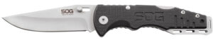 SOG Salute Mini 3.1 inch clip point folding knife with black G10 handle