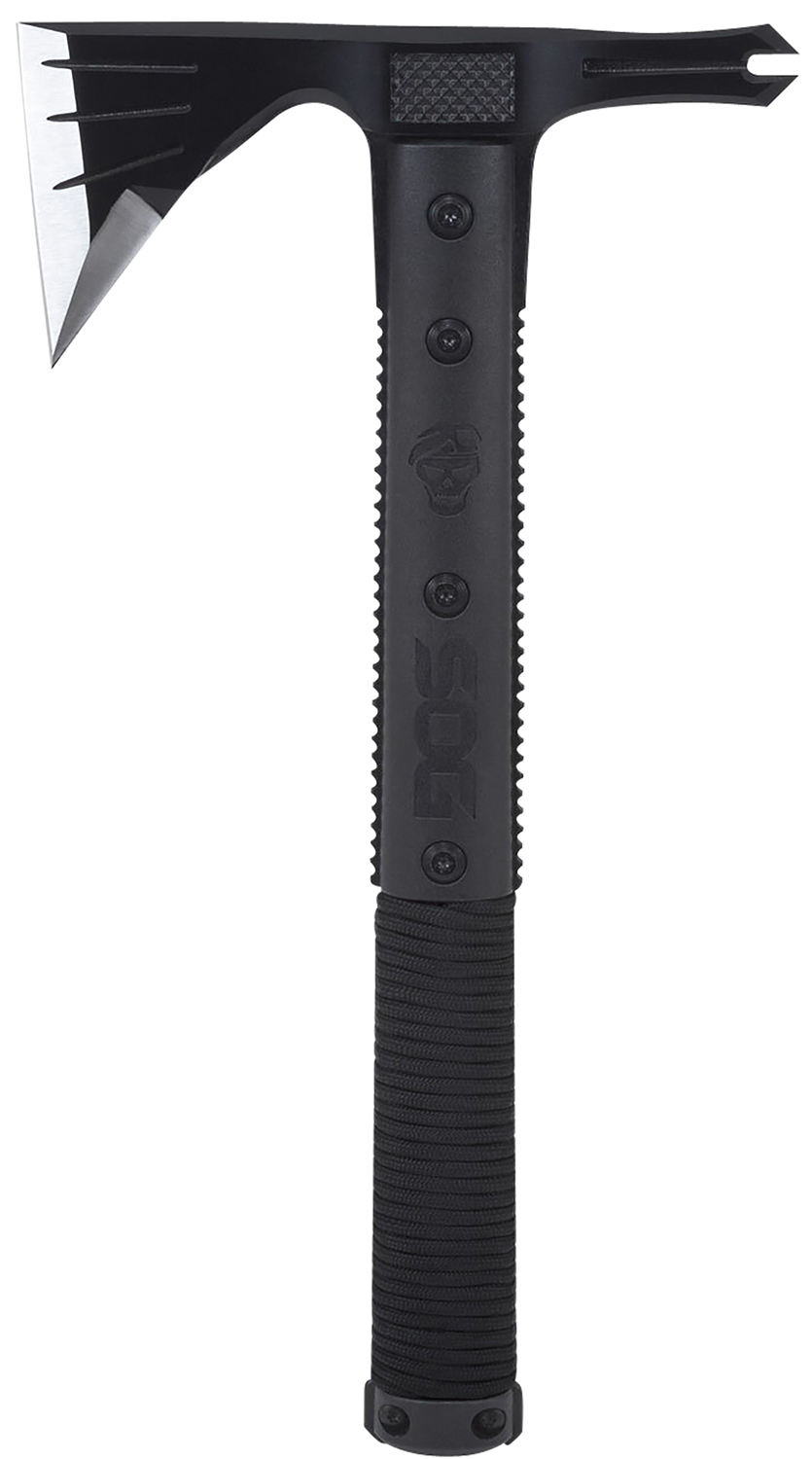SOG Survival Hawk tomahawk 3-inch blade, reflective paracord handle, black finish