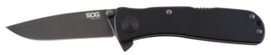 SOG Twitch II folding knife with 2.65 inch AUS-8A blade and black anodized aluminum handle