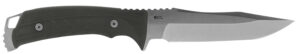 SOG Pillar 5" fixed blade knife with black canvas Micarta handle and Kydex sheath