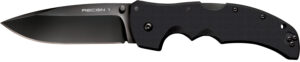Cold Steel CS27BS Recon 1 4" Folding Spear Point Plain DLC Coated American S35VN Blade/Black G10 Handle Includes Pocket Clip