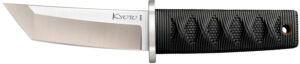 Cold Steel Kyoto I 3.25 in Tanto fixed blade knife with satin 8Cr13MoV blade and black Kray-Ex handle