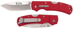 Cold Steel Double Safe Hunter Slock Master folding knife, 3.5-inch drop-point blade, red textured GFN handle
