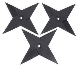 Cold Steel Sure Strike Medium 3-pack throwing stars, 5.3 in carbon steel, black epoxy finish